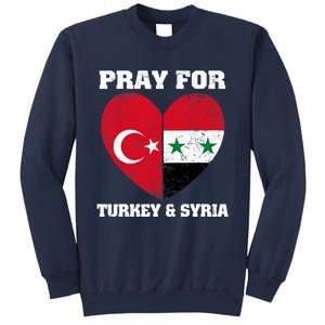 Pray For Turkey & Syria Flag Heart Turkey Syria Earthquake Sweatshirt