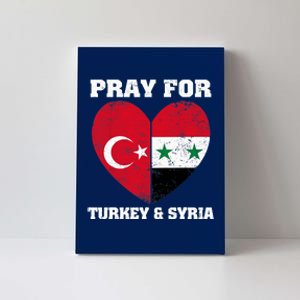 Pray For Turkey & Syria Flag Heart Turkey Syria Earthquake Canvas