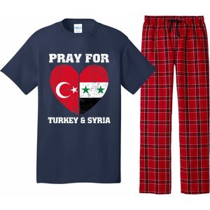 Pray For Turkey & Syria Flag Heart Turkey Syria Earthquake Pajama Set