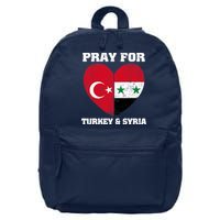 Pray For Turkey & Syria Flag Heart Turkey Syria Earthquake 16 in Basic Backpack