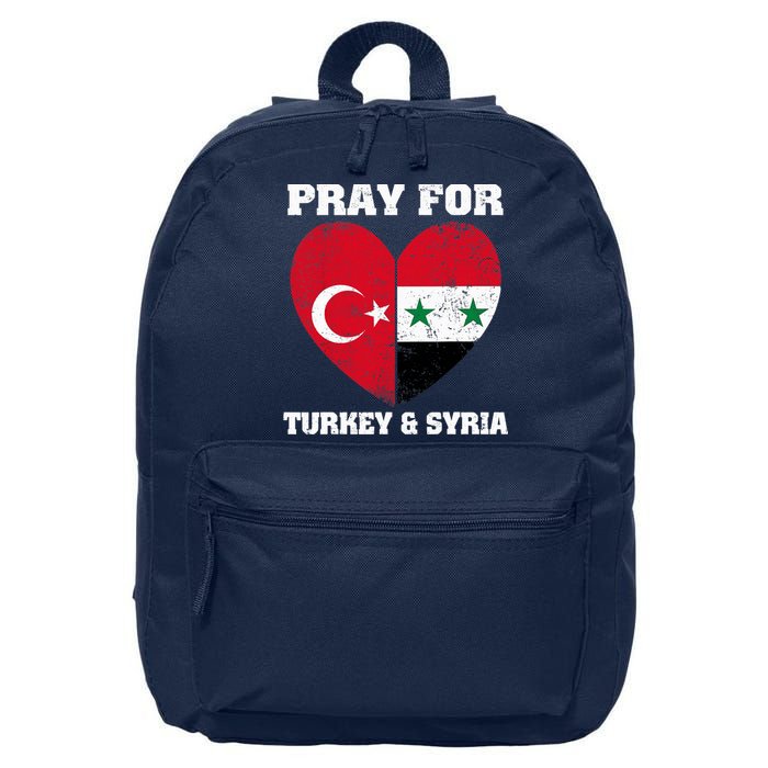Pray For Turkey & Syria Flag Heart Turkey Syria Earthquake 16 in Basic Backpack