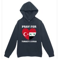 Pray For Turkey & Syria Flag Heart Turkey Syria Earthquake Urban Pullover Hoodie