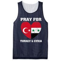 Pray For Turkey & Syria Flag Heart Turkey Syria Earthquake Mesh Reversible Basketball Jersey Tank