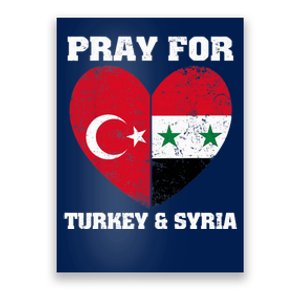 Pray For Turkey & Syria Flag Heart Turkey Syria Earthquake Poster