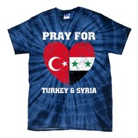 Pray For Turkey & Syria Flag Heart Turkey Syria Earthquake Tie-Dye T-Shirt