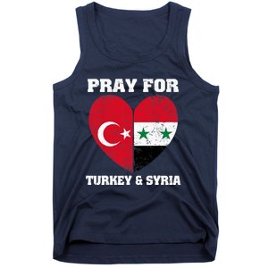 Pray For Turkey & Syria Flag Heart Turkey Syria Earthquake Tank Top