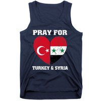 Pray For Turkey & Syria Flag Heart Turkey Syria Earthquake Tank Top