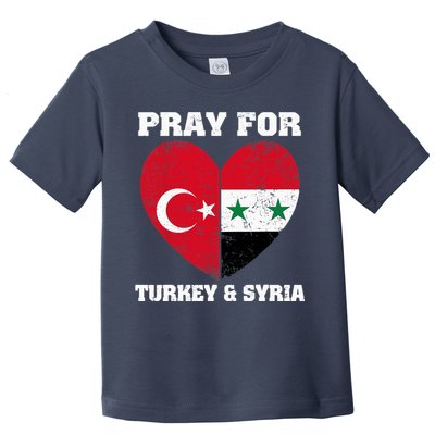 Pray For Turkey & Syria Flag Heart Turkey Syria Earthquake Toddler T-Shirt