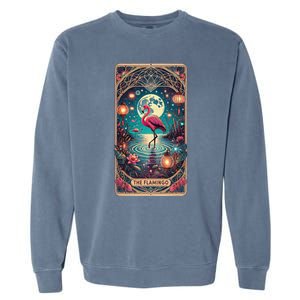 Pink Flamingo Tarot Card Flamingo For Man Woman Garment-Dyed Sweatshirt