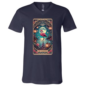 Pink Flamingo Tarot Card Flamingo For Man Woman V-Neck T-Shirt