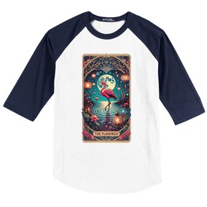 Pink Flamingo Tarot Card Flamingo For Man Woman Baseball Sleeve Shirt