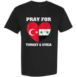 Pray For Turkey & Syria Flag Heart Turkey Syria Earthquake Garment-Dyed Heavyweight T-Shirt