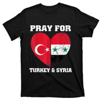 Pray For Turkey & Syria Flag Heart Turkey Syria Earthquake T-Shirt