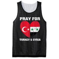 Pray For Turkey & Syria Flag Heart Turkey Syria Earthquake Mesh Reversible Basketball Jersey Tank