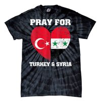 Pray For Turkey & Syria Flag Heart Turkey Syria Earthquake Tie-Dye T-Shirt