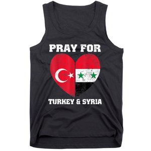 Pray For Turkey & Syria Flag Heart Turkey Syria Earthquake Tank Top