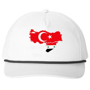 Pray For Turkey And Syria Flag Turkish Syrian Snapback Five-Panel Rope Hat