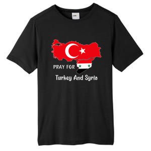 Pray For Turkey And Syria Flag Turkish Syrian Tall Fusion ChromaSoft Performance T-Shirt