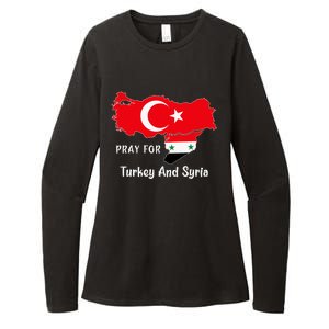 Pray For Turkey And Syria Flag Turkish Syrian Womens CVC Long Sleeve Shirt