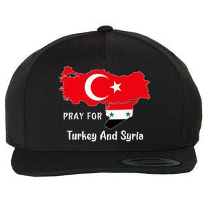 Pray For Turkey And Syria Flag Turkish Syrian Wool Snapback Cap