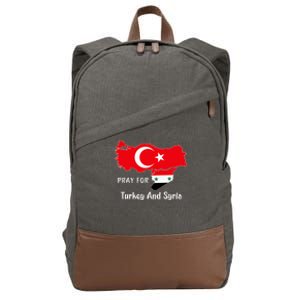 Pray For Turkey And Syria Flag Turkish Syrian Cotton Canvas Backpack