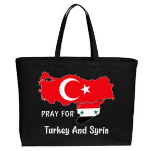 Pray For Turkey And Syria Flag Turkish Syrian Cotton Canvas Jumbo Tote