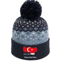 Pray For Turkey And Syria Flag Turkish Syrian The Baniff Cuffed Pom Beanie