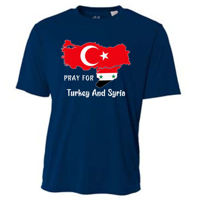 Pray For Turkey And Syria Flag Turkish Syrian Cooling Performance Crew T-Shirt