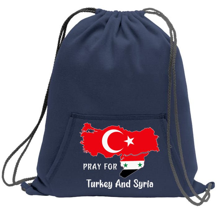 Pray For Turkey And Syria Flag Turkish Syrian Sweatshirt Cinch Pack Bag