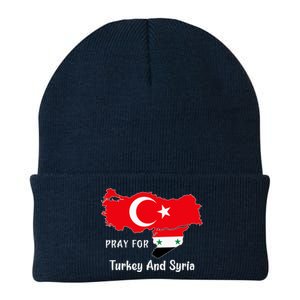 Pray For Turkey And Syria Flag Turkish Syrian Knit Cap Winter Beanie