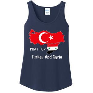 Pray For Turkey And Syria Flag Turkish Syrian Ladies Essential Tank