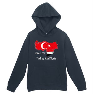 Pray For Turkey And Syria Flag Turkish Syrian Urban Pullover Hoodie