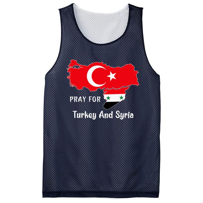 Pray For Turkey And Syria Flag Turkish Syrian Mesh Reversible Basketball Jersey Tank