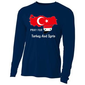 Pray For Turkey And Syria Flag Turkish Syrian Cooling Performance Long Sleeve Crew