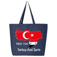 Pray For Turkey And Syria Flag Turkish Syrian 25L Jumbo Tote