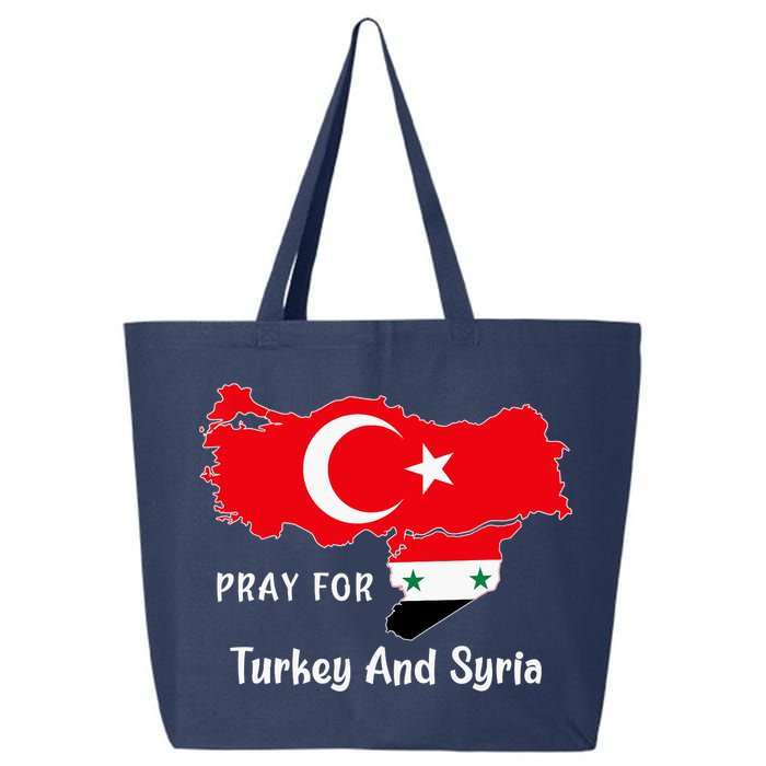 Pray For Turkey And Syria Flag Turkish Syrian 25L Jumbo Tote