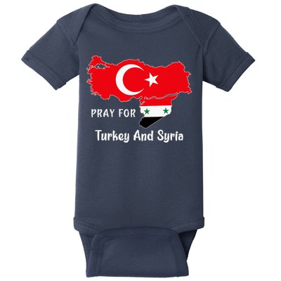 Pray For Turkey And Syria Flag Turkish Syrian Baby Bodysuit