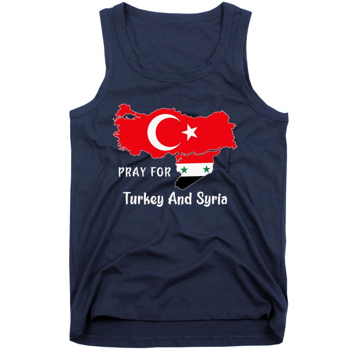 Pray For Turkey And Syria Flag Turkish Syrian Tank Top