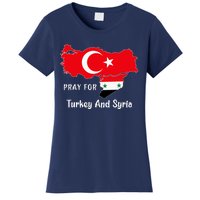 Pray For Turkey And Syria Flag Turkish Syrian Women's T-Shirt