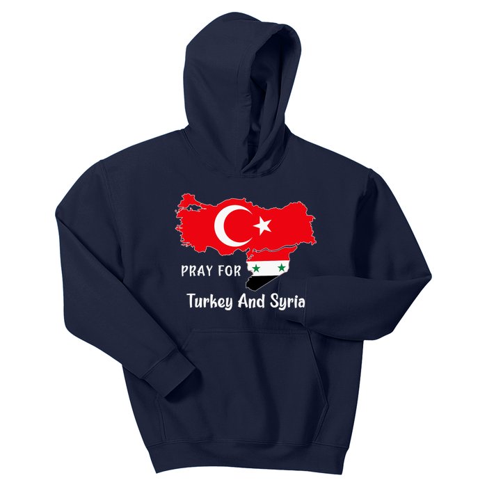 Pray For Turkey And Syria Flag Turkish Syrian Kids Hoodie