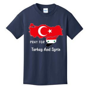 Pray For Turkey And Syria Flag Turkish Syrian Kids T-Shirt