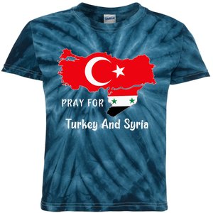 Pray For Turkey And Syria Flag Turkish Syrian Kids Tie-Dye T-Shirt