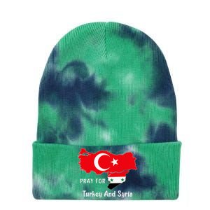 Pray For Turkey And Syria Flag Turkish Syrian Tie Dye 12in Knit Beanie