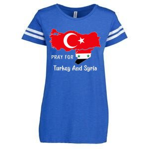 Pray For Turkey And Syria Flag Turkish Syrian Enza Ladies Jersey Football T-Shirt