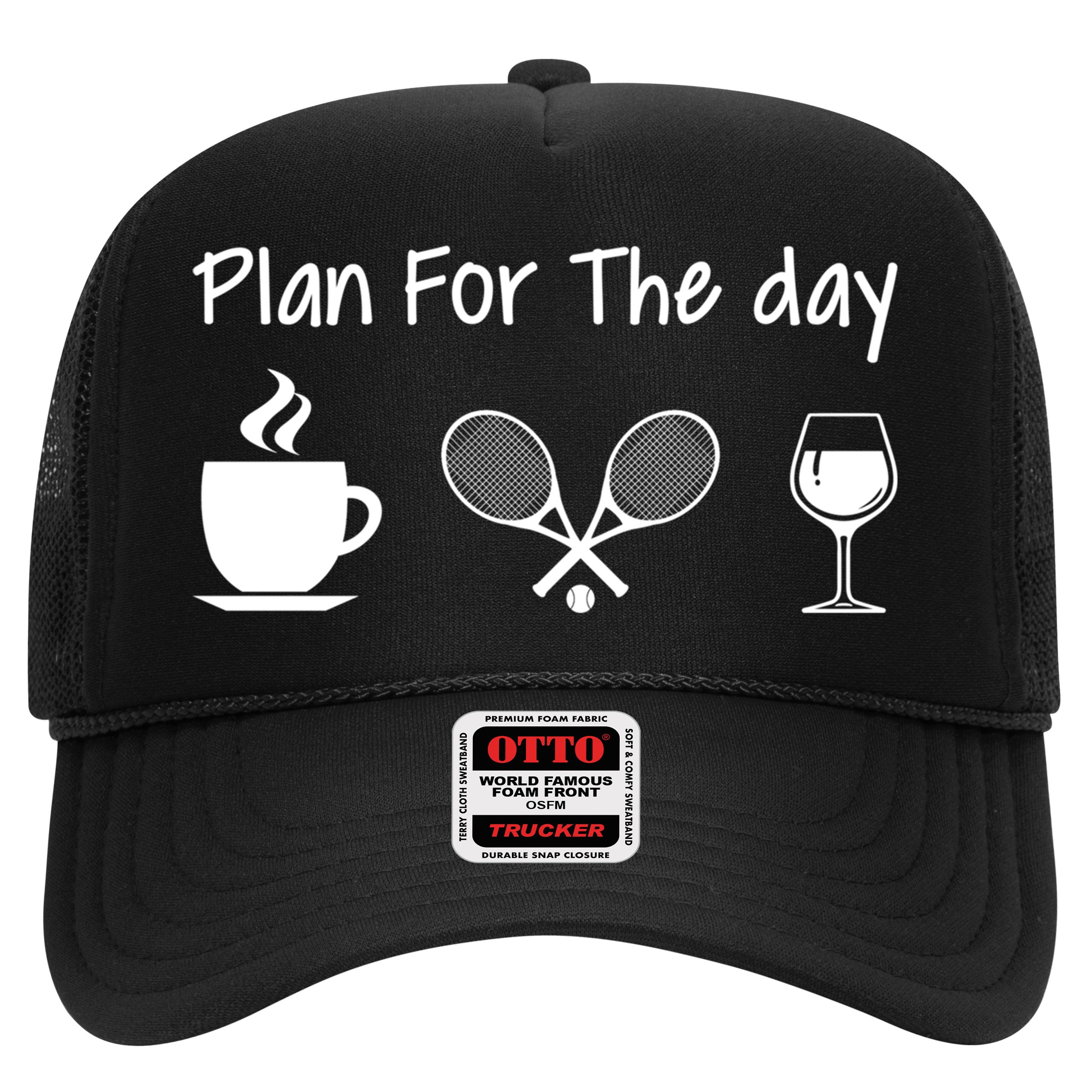 Plan For The Day Coffee Tennis And Wine Tennis Lover Gift Cool Gift Hat