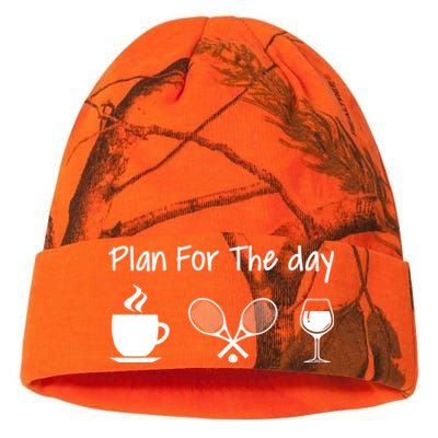 Plan For The Day Coffee Tennis And Wine Tennis Lover Gift Cool Gift Kati Licensed 12" Camo Beanie