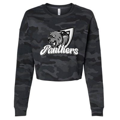 Panthers Fan Team Supporter Sports Animal Wildlife Lover Cropped Pullover Crew