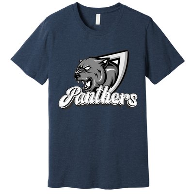 Panthers Fan Team Supporter Sports Animal Wildlife Lover Premium T-Shirt