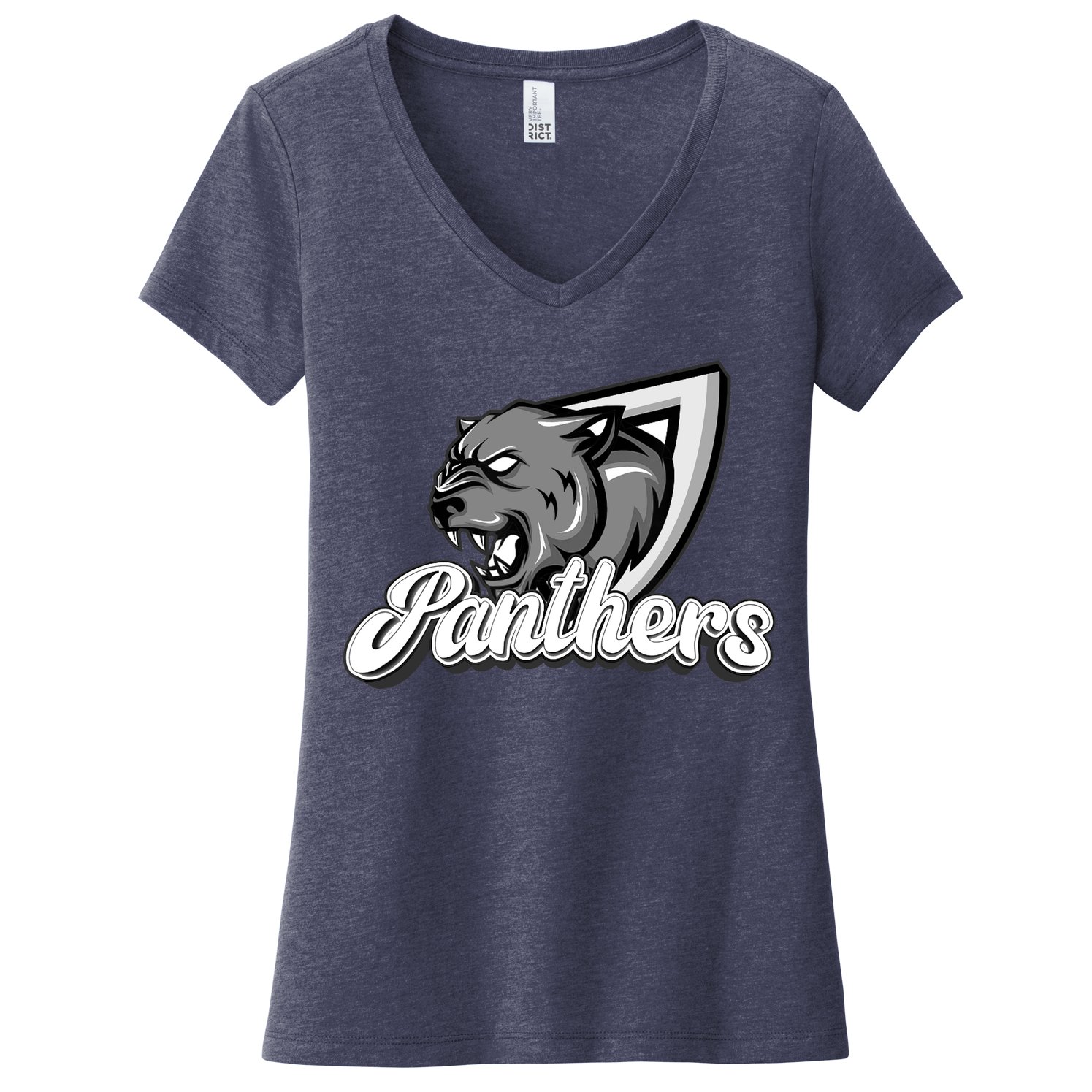 Panthers Fan Team Supporter Sports Animal Wildlife Lover Women's V-Neck T-Shirt
