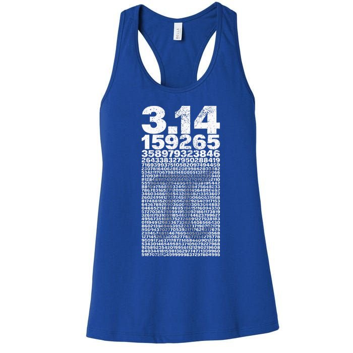 Pi for Teacher Vintage 3.14 Pi Digits Happy Pi Day Women's Racerback Tank